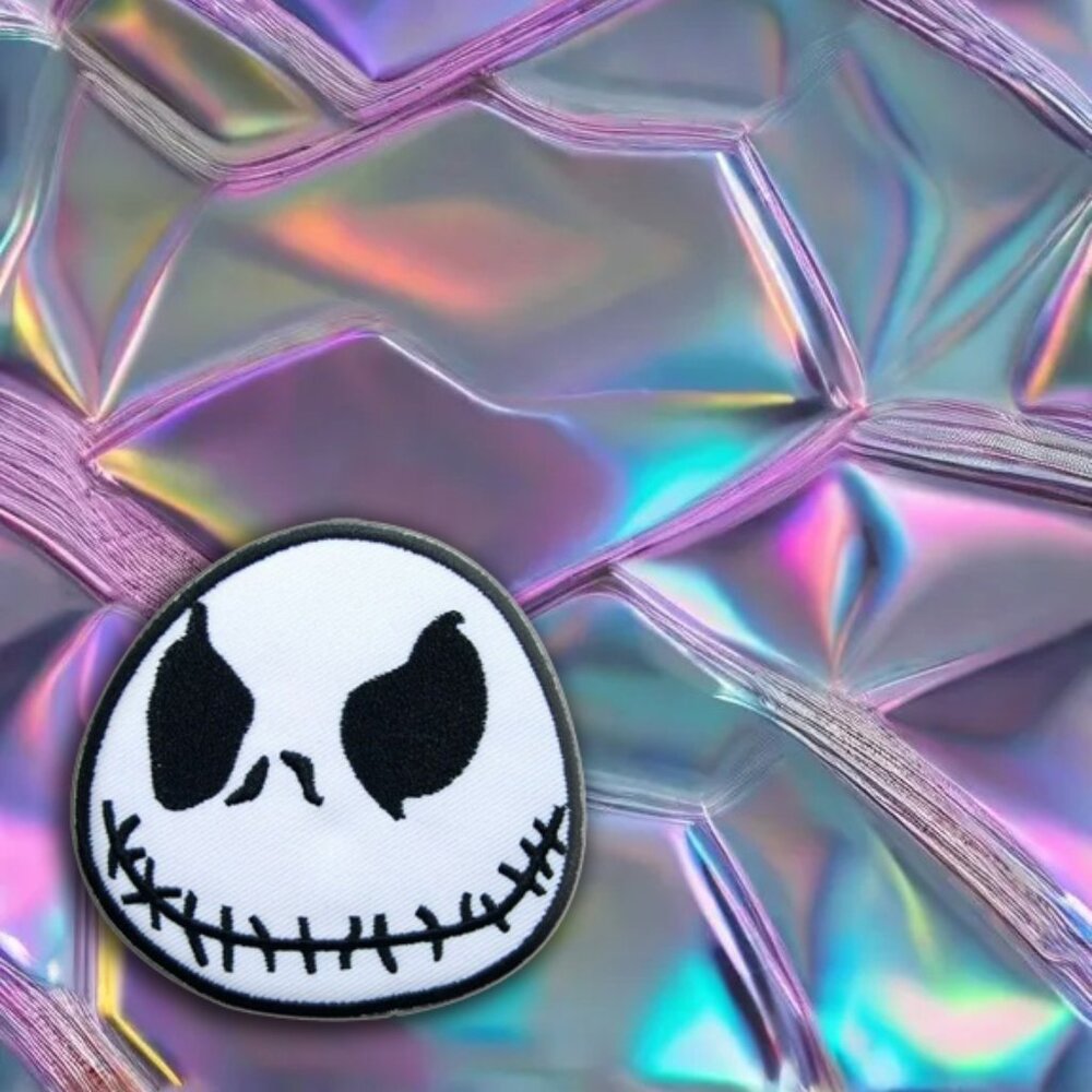 JACK NIGHTMARE SKULL EASY IRON ON PATCH BADGE CLOTHING ACCESSORY EMBROIDERED